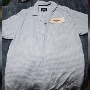 Malibu Sky Blue Textured Casual Shirt